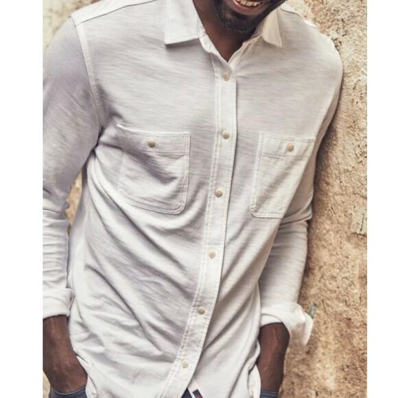 Faherty Knit Seasons Shirt Size XXL Soft Cotton White Button Down Long Sleeve - Picture 12 of 14